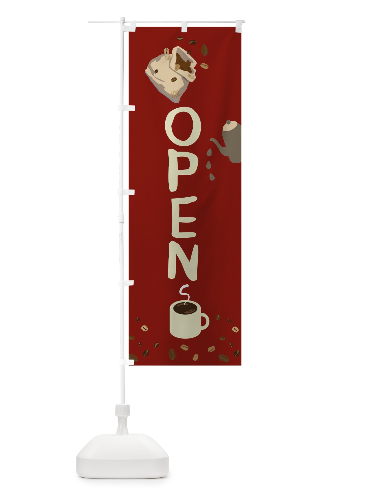 のぼり CafeOPEN のぼり旗 09R1(デザイン【A】)