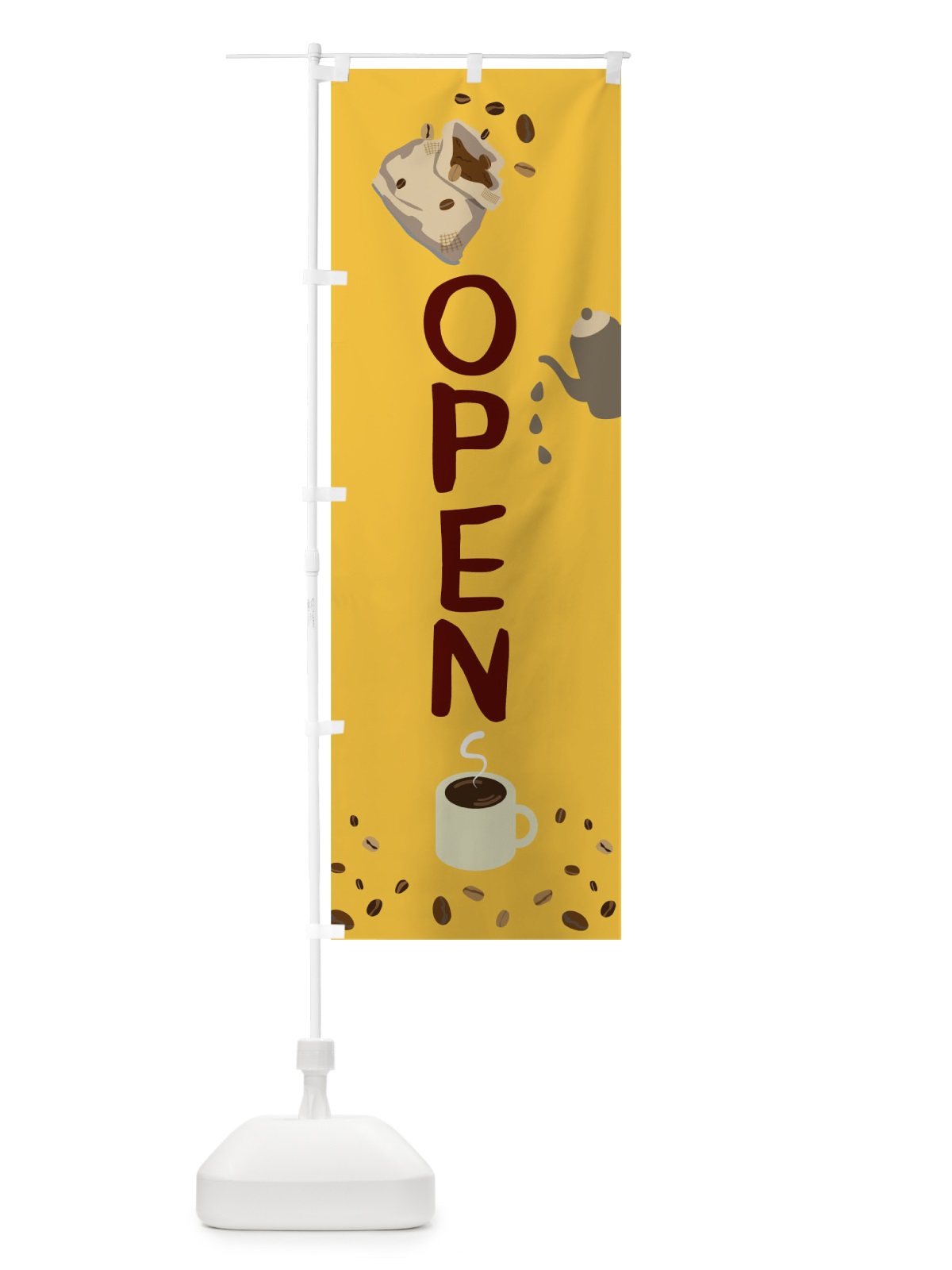 のぼり CafeOPEN のぼり旗 09R1(デザイン【B】)