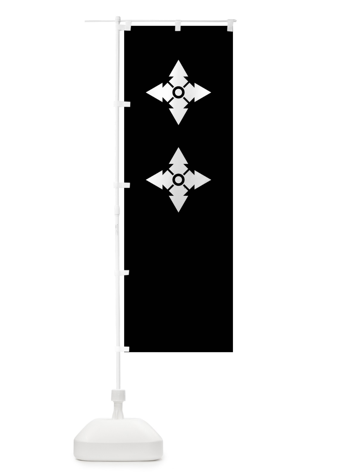 のぼり 白地に花久留子二つ明石全登旗指物 のぼり旗 0UTX(デザイン【B】)
