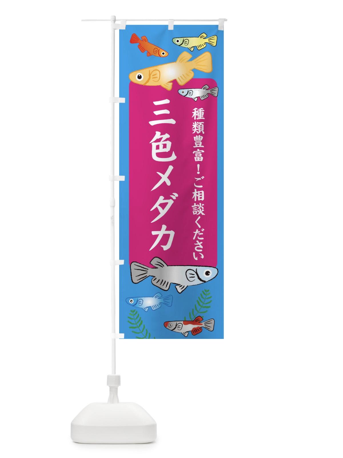 のぼり 三色メダカ のぼり旗 308L(デザイン【C】)
