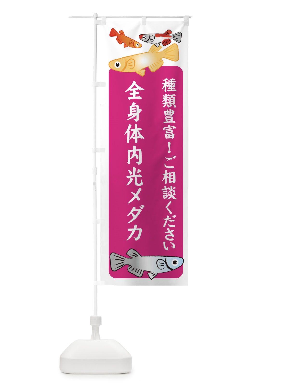 のぼり 全身体内光メダカ・めだか のぼり旗 3G49(デザイン【C】)