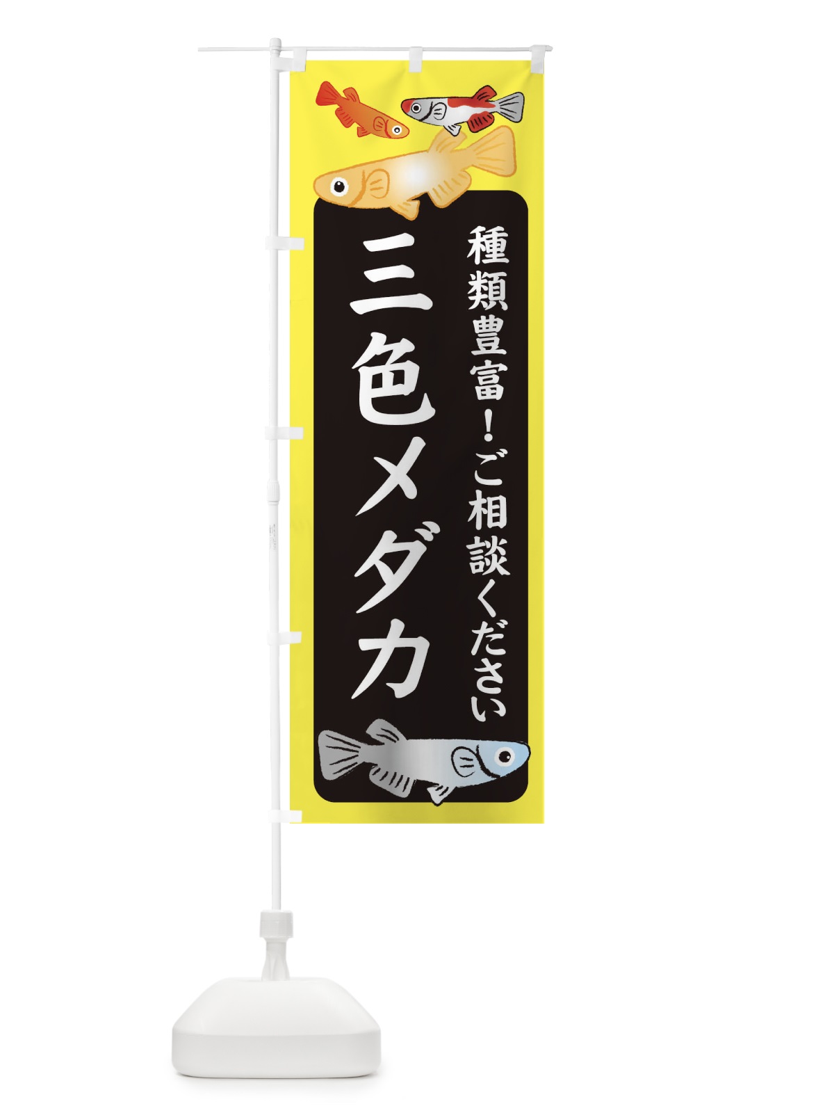 のぼり 三色メダカ・めだか のぼり旗 3G4C(デザイン【B】)