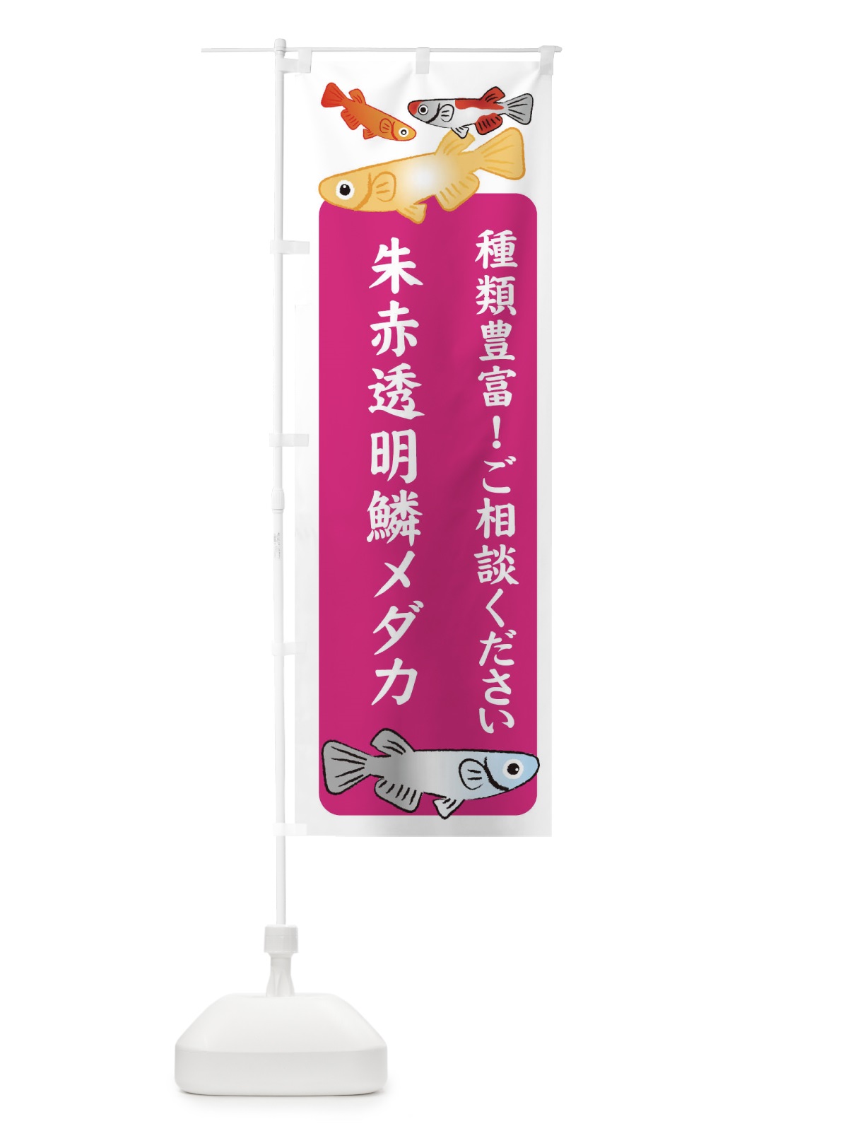 のぼり 朱赤透明鱗メダカ・めだか のぼり旗 3GG4(デザイン【C】)