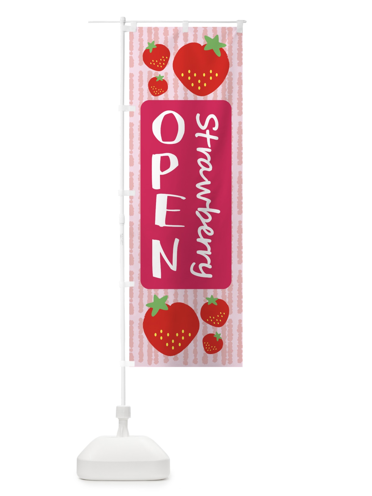 のぼり OPEN・いちご のぼり旗 3LWS(デザイン【A】)