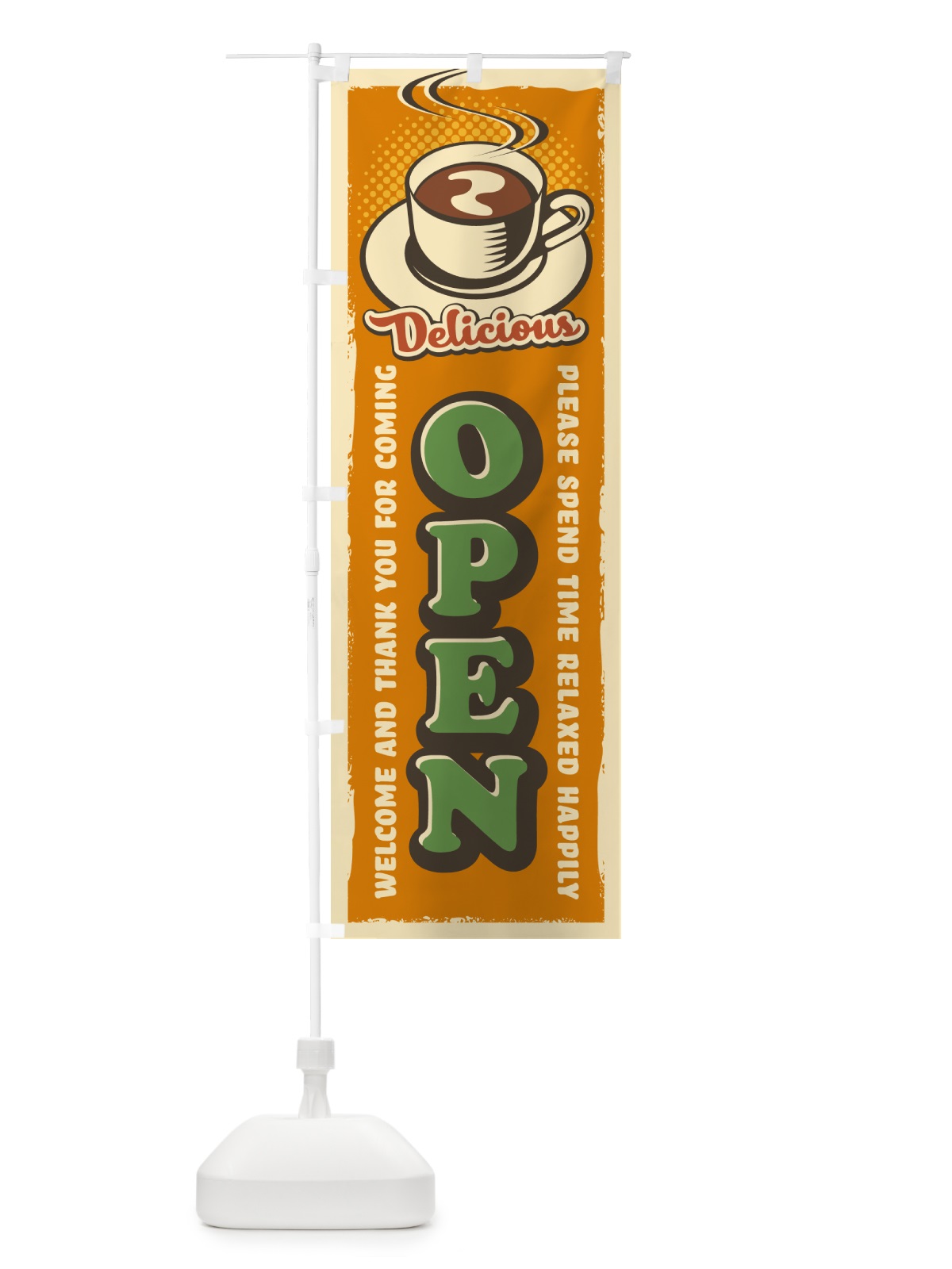 のぼり OPEN・オープン・レトロ風・喫茶店・カフェ のぼり旗 4PK1(デザイン【C】)