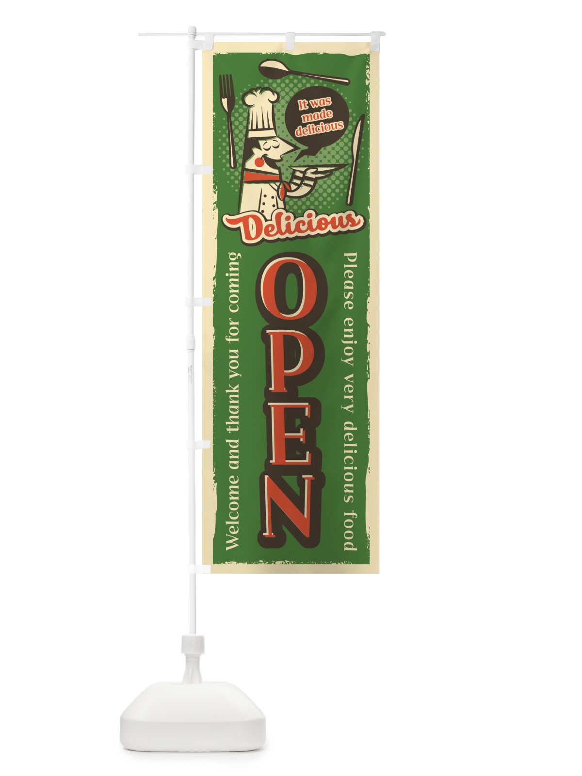 のぼり OPEN・オープン・レトロ風・飲食店 のぼり旗 4PKY(デザイン【A】)