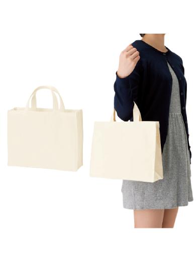キャンバスカレッジトート（Ｍ）ワイド　ナチュラル 6CTN