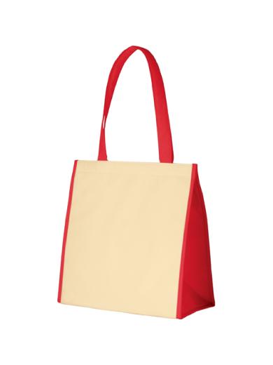 不織布保冷スクエアコンビトート　レッド 6CWK