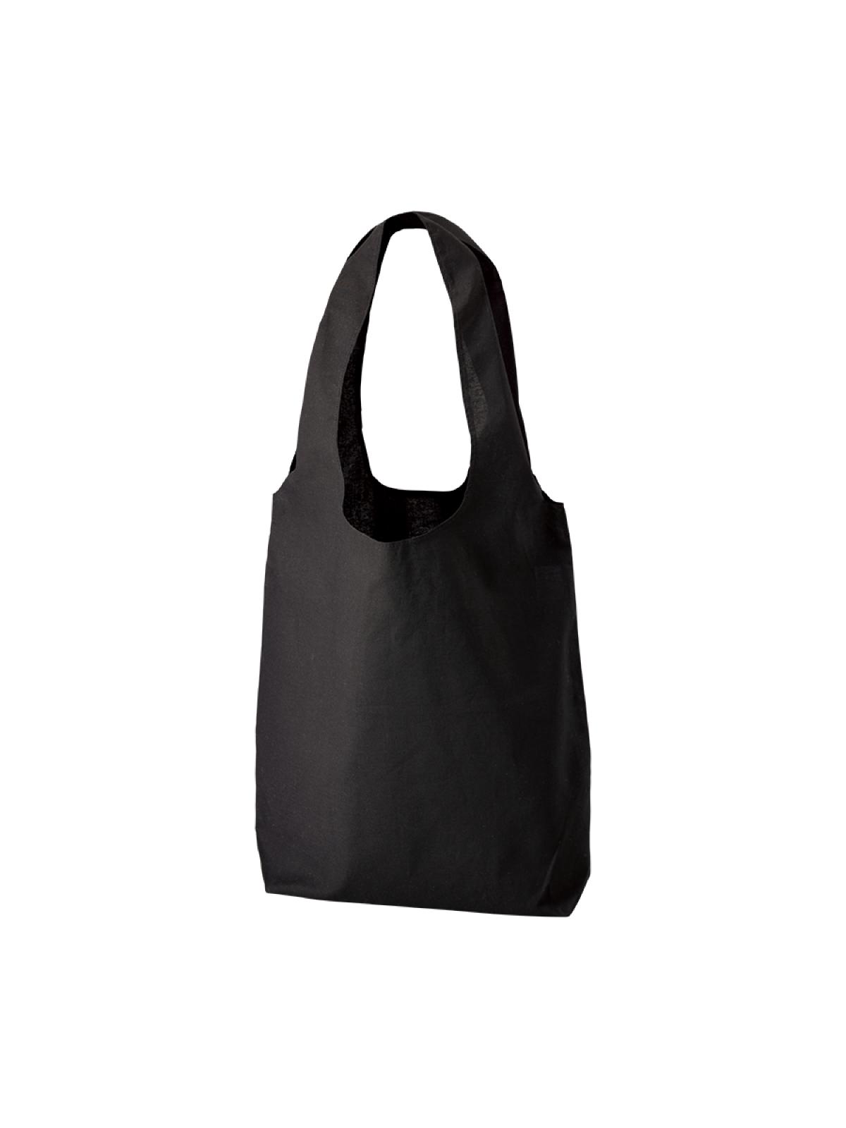 厚手コットンショルダーハンドルトート（Ｌ）　ブラック 6J5T