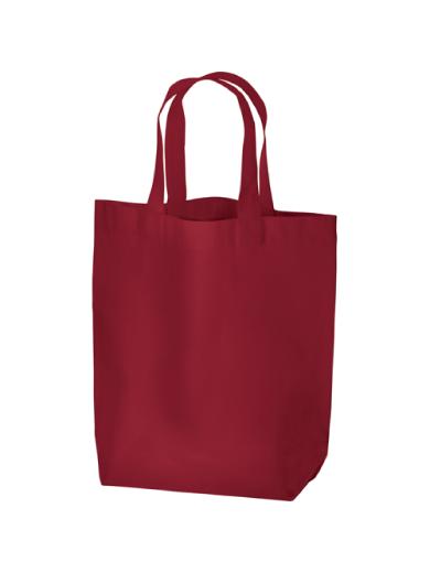 厚手コットンマチ付トート（Ｍ）　ワインレッド 6J62