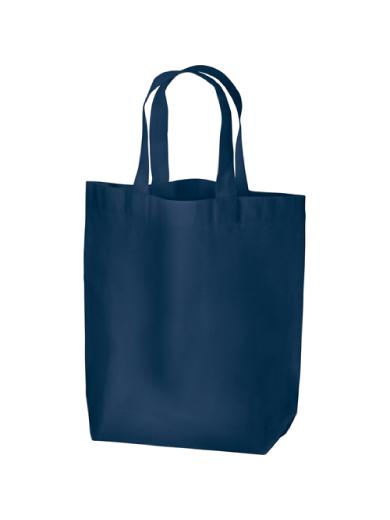厚手コットンマチ付トート（Ｍ）　ネイビー 6J6F