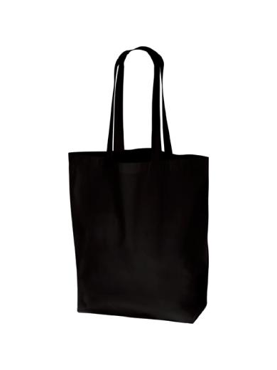 厚手コットンマチ付トート（Ｌ）　ブラック 6J6T
