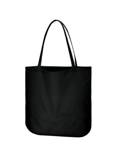 厚手コットンラウンドボトムバッグ（Ｌ）　ブラック 6J6U