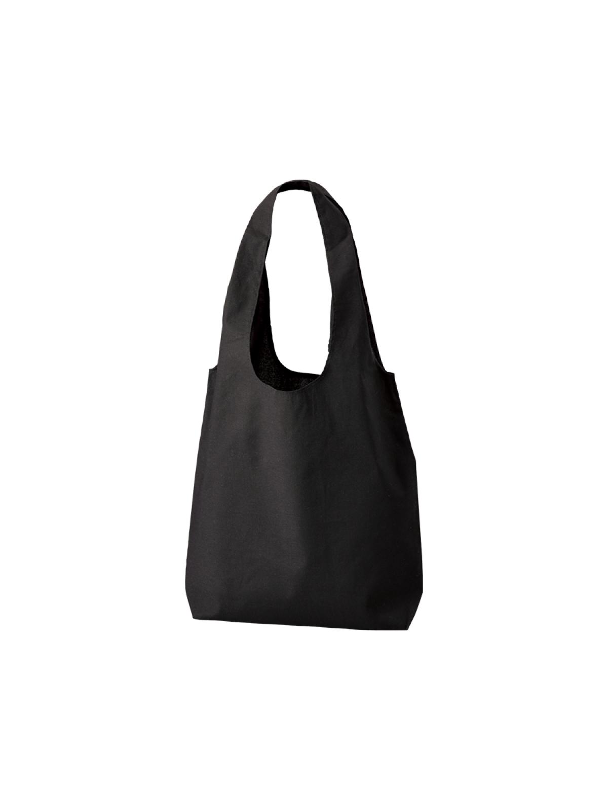 厚手コットンショルダーハンドルトート（Ｍ）　ブラック 6JNS