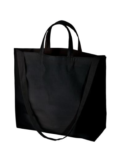 厚手コットンＷスタイルバッグ　ブラック 6JXF