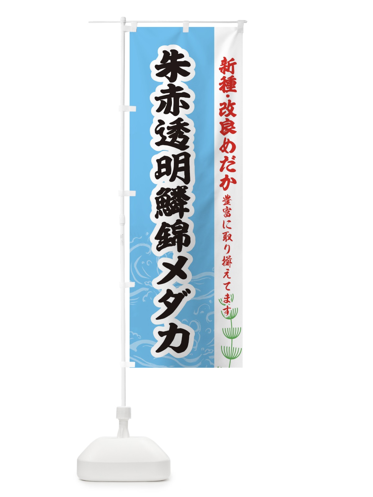 のぼり 朱赤透明鱗錦メダカ のぼり旗 EU9F(デザイン【B】)