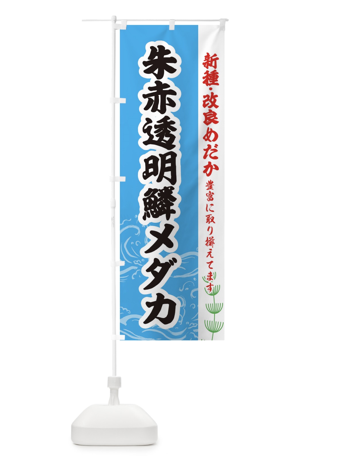 のぼり 朱赤透明鱗メダカ のぼり旗 EUP2(デザイン【A】)