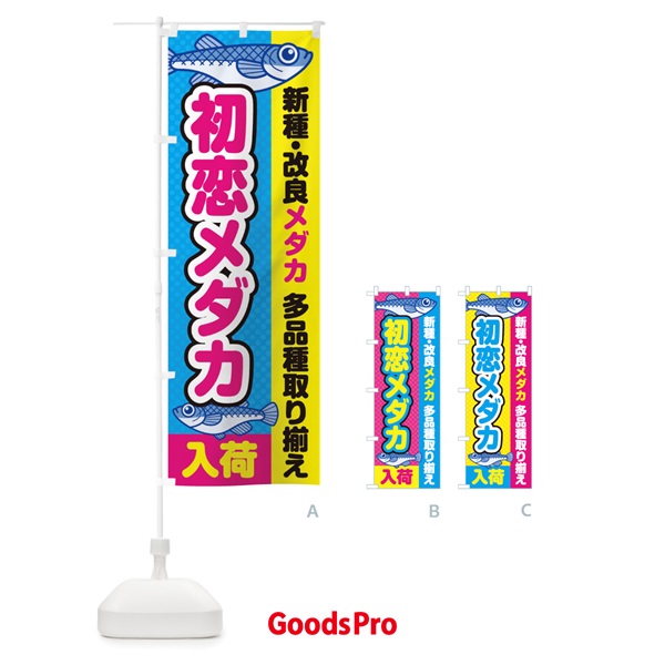 のぼり 初恋メダカ／入荷／新種・改良メダカ のぼり旗 EY68