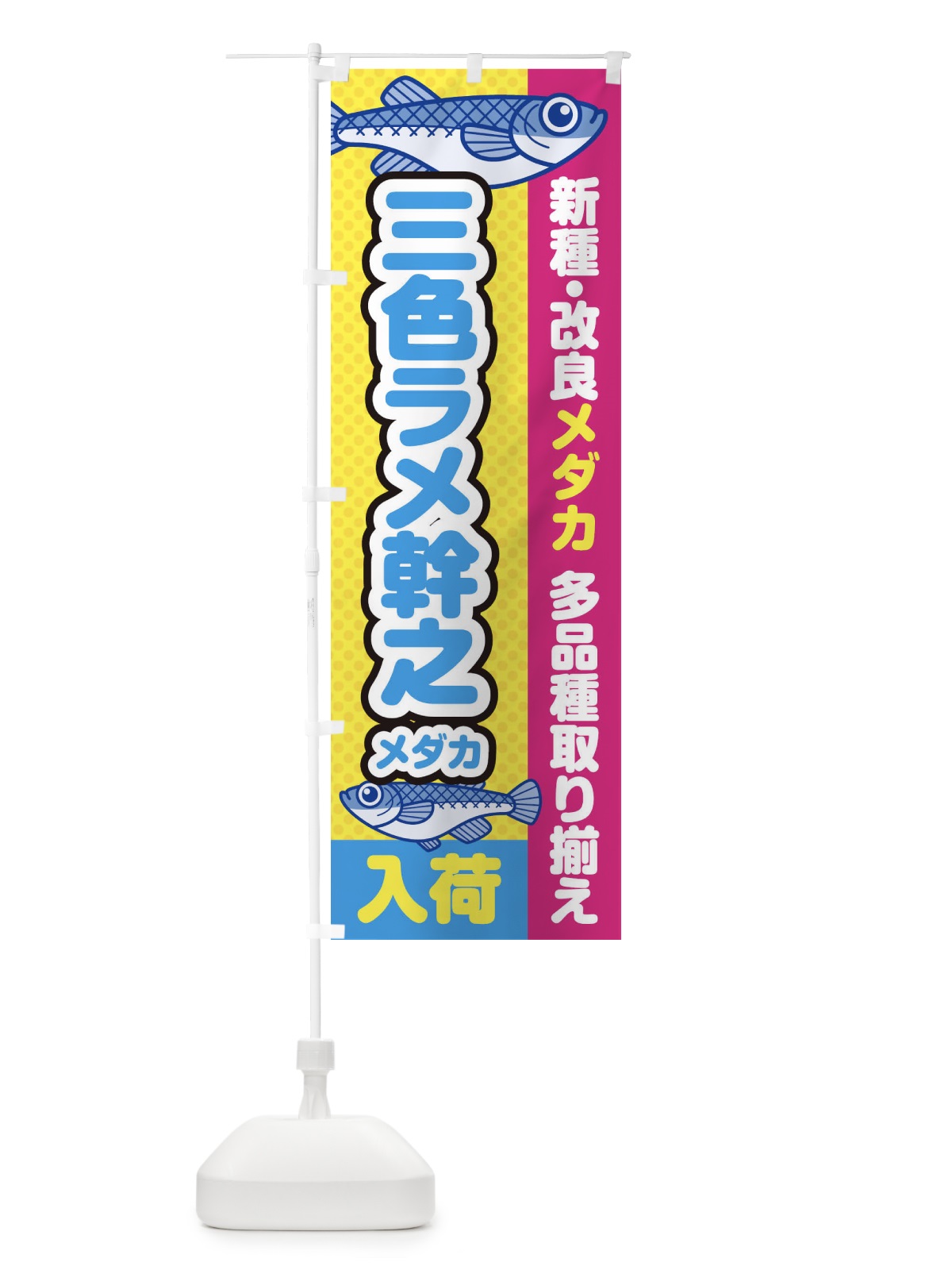 のぼり 三色ラメ幹之メダカ／入荷／新種・改良メダカ のぼり旗 EY6J(デザイン【C】)