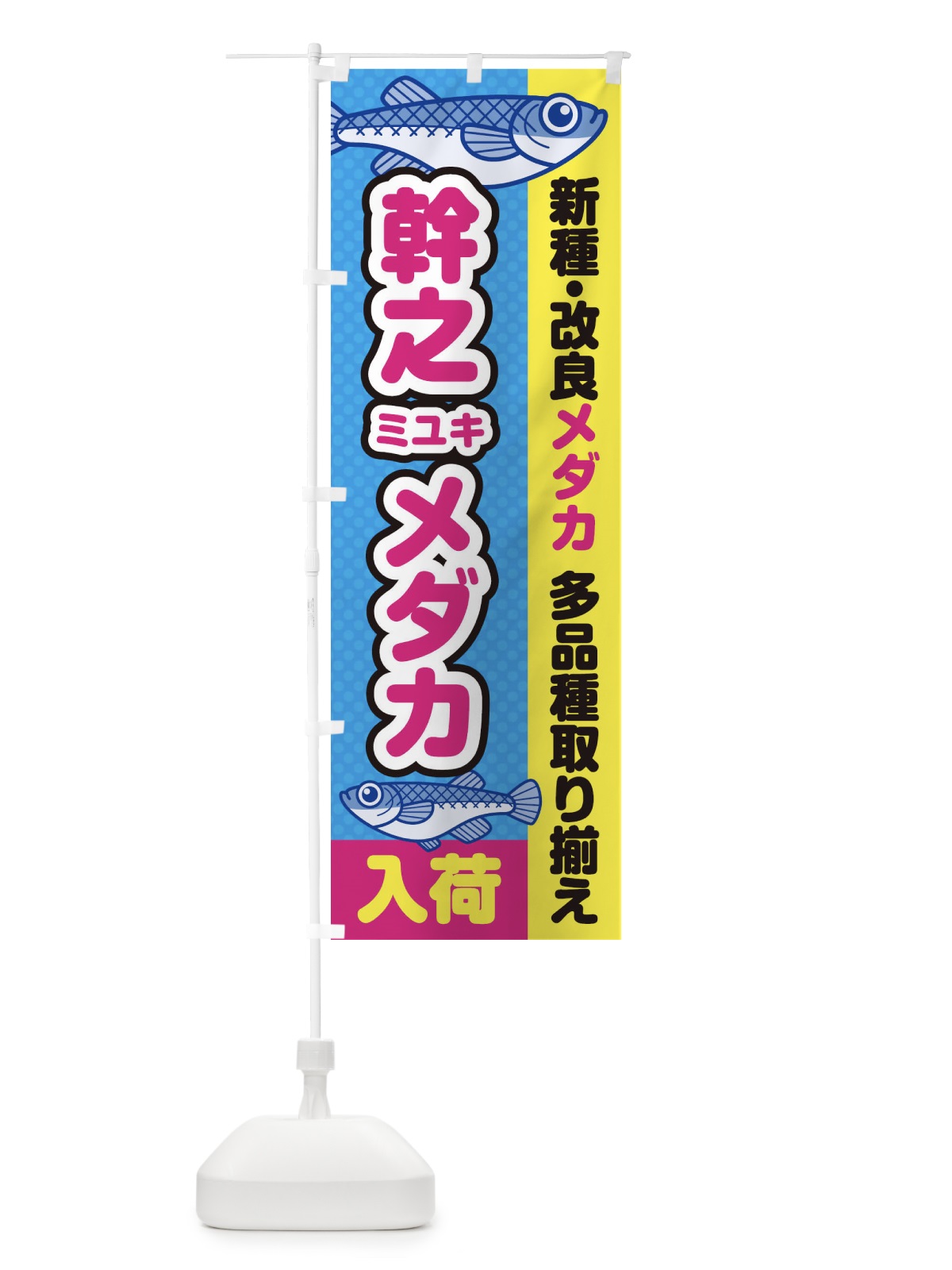 のぼり 幹之／ミユキ／メダカ／入荷／新種・改良メダカ のぼり旗 EY6P(デザイン【A】)