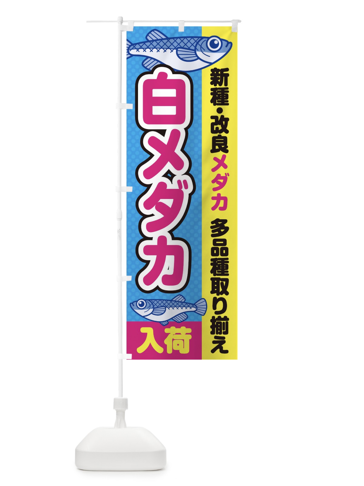 のぼり 白メダカ／入荷／新種・改良メダカ のぼり旗 EYX7(デザイン【A】)