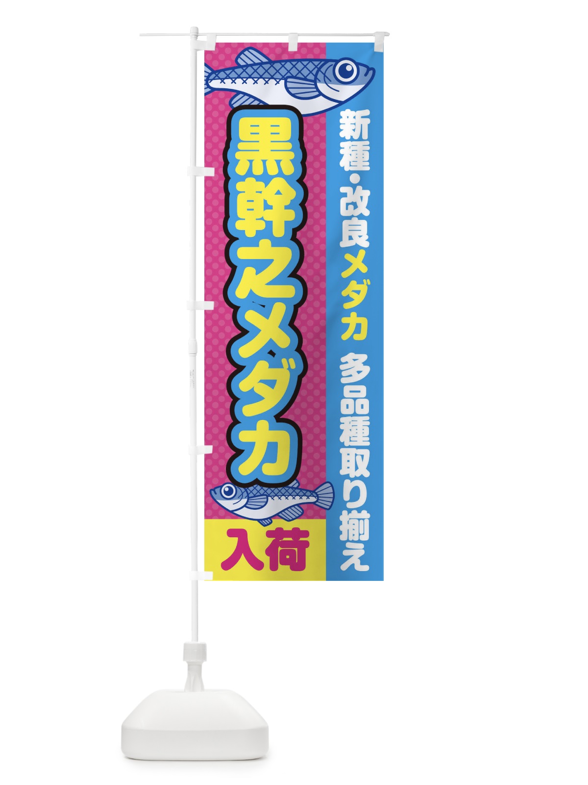 のぼり 黒幹之メダカ／入荷／新種・改良メダカ のぼり旗 EYXC(デザイン【B】)