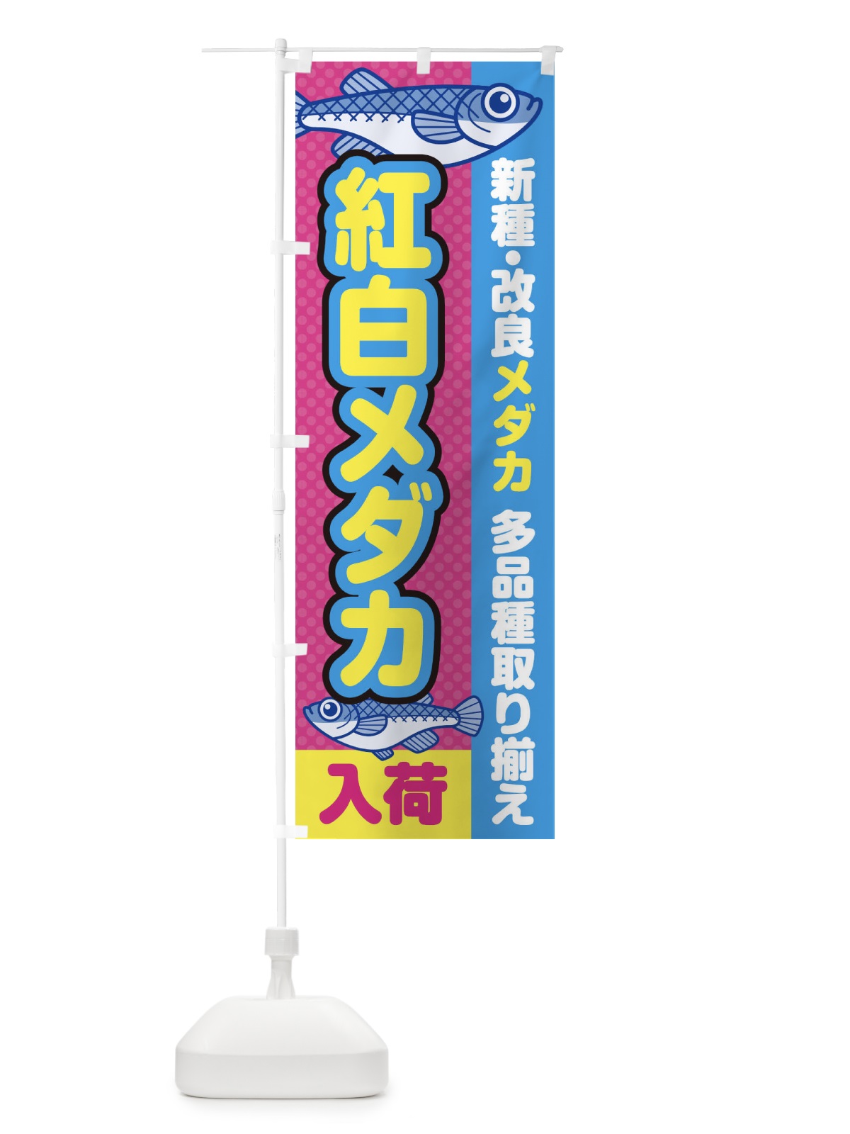 のぼり 紅白メダカ／入荷／新種・改良メダカ のぼり旗 EYXE(デザイン【B】)
