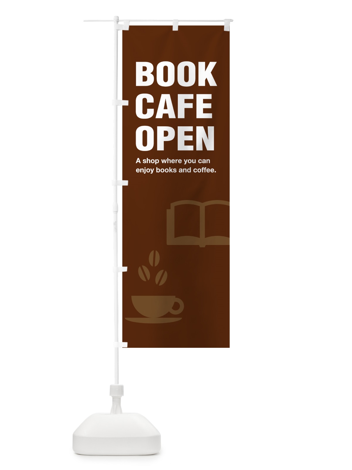 のぼり BOOK・CAFE・OPEN・本とカフェ・営業中 のぼり旗 GFF0(デザイン【B】)