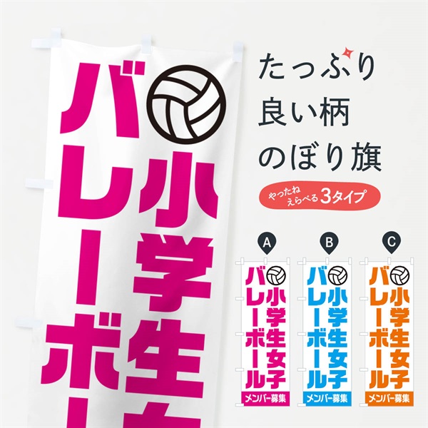 のぼり 小学生女子バレーボール・メンバー募集 のぼり旗 N0LX