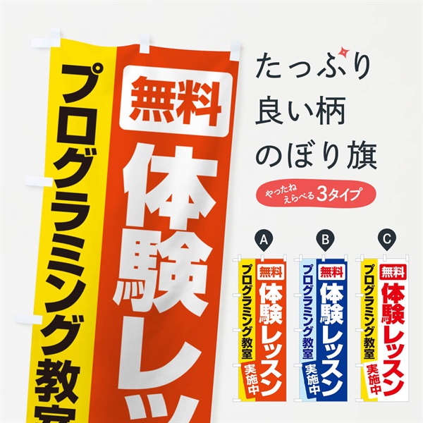 のぼり 無料体験レッスン・学習・プログラミング・パソコン教室 のぼり旗 N30Y