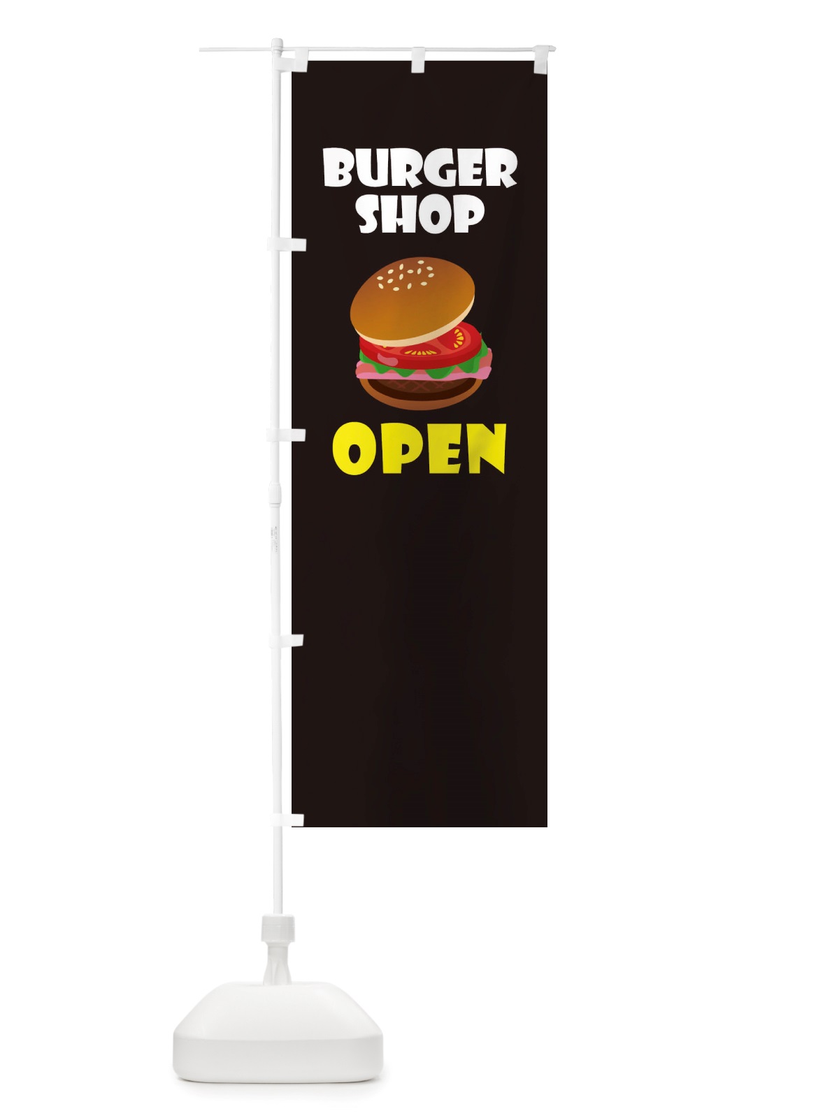 のぼり ハンバーガーショップ・OPEN のぼり旗 X36K(デザイン【A】)