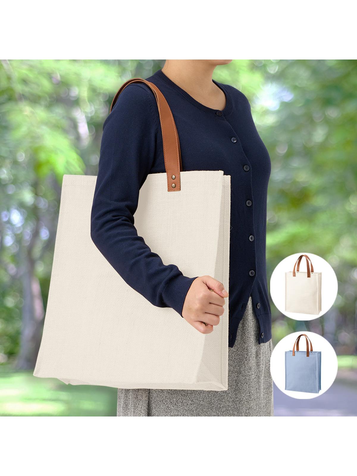 ジュートレザースタイルハンドルトート