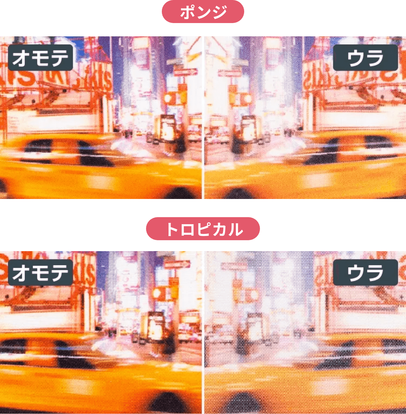 ポンジとトロピカルの違い