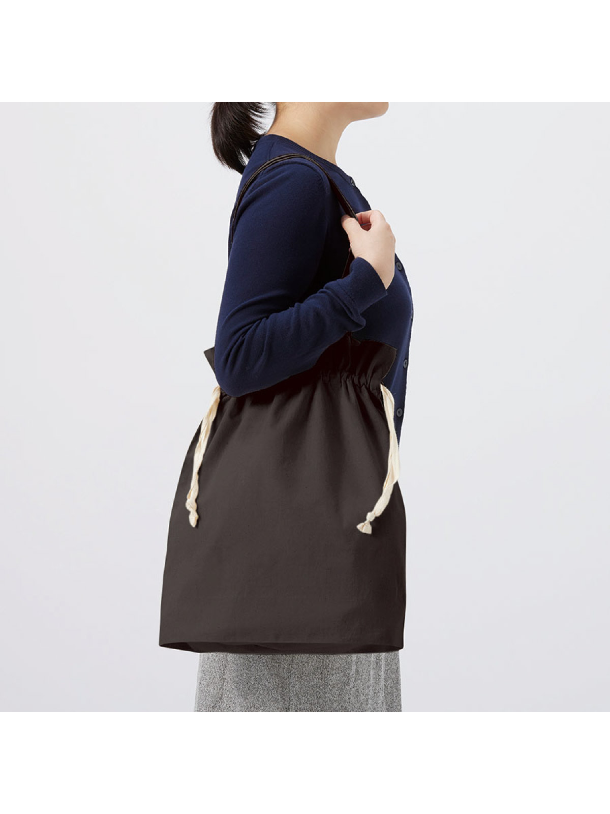 オーガニックコットンガゼット巾着トート