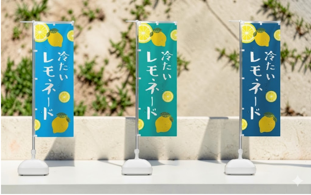 のぼり旗デザインの作り方　梅雨・初夏の店舗販促で目立つ見せ方をご紹介