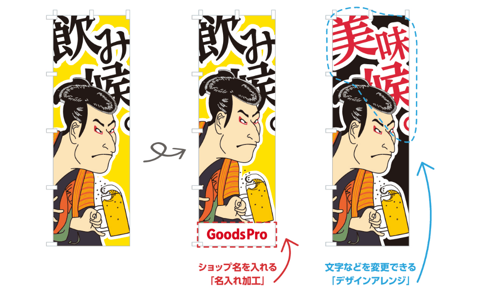 既製デザインに名入れや文字変更を加えてオリジナル感を演出