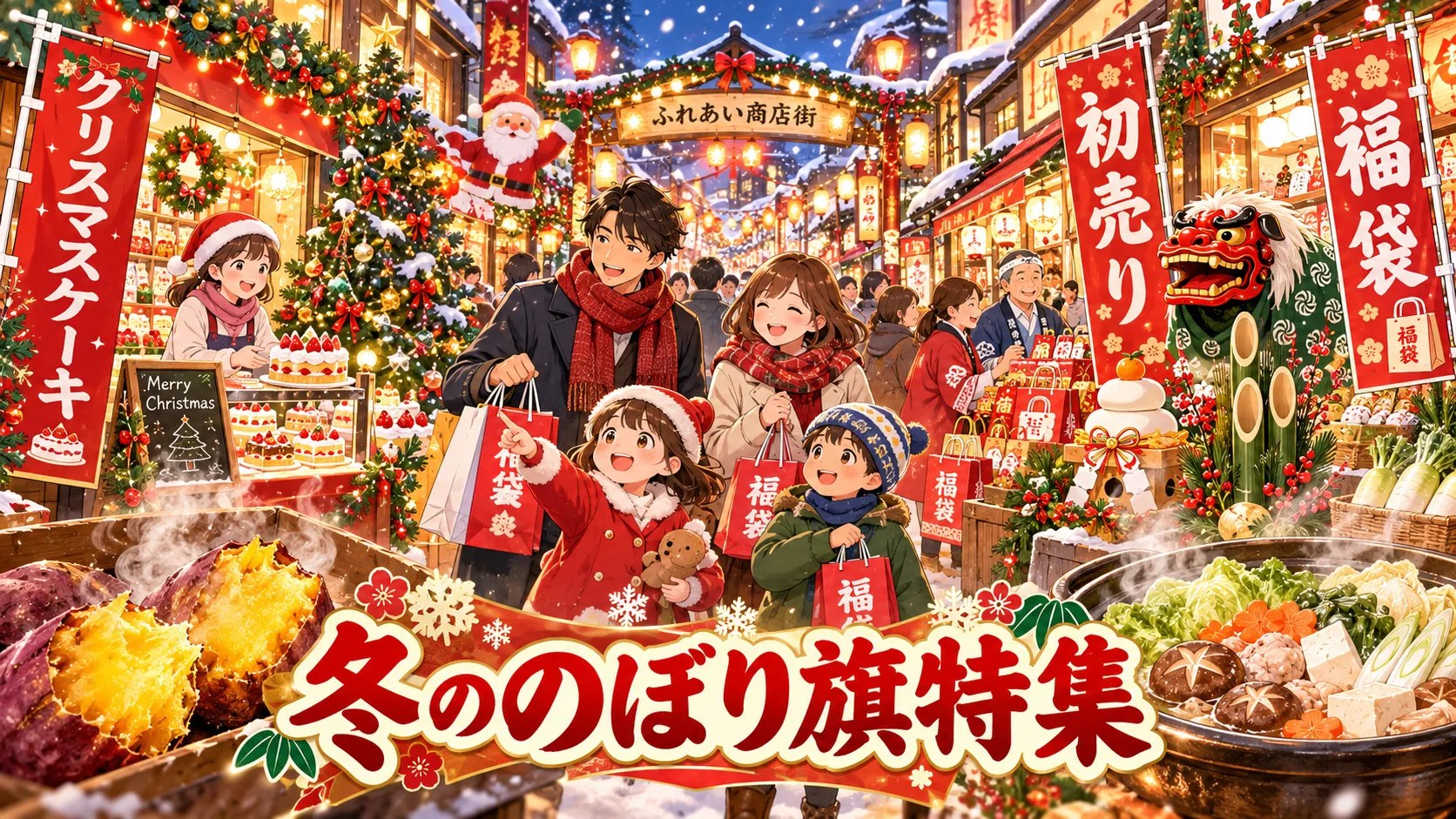 クリスマス・年末年始、あったかグルメのぼり旗特集