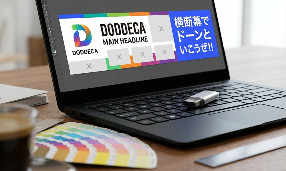 横断幕に写真やロゴを入れるときの注意点